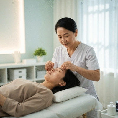 Therapiesitzung mit Akupunktur