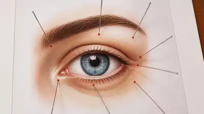 An illustration of acupuncture points on the eye