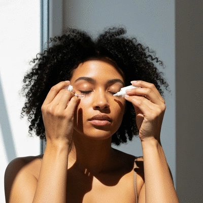 User engaging in healthy eye care activities